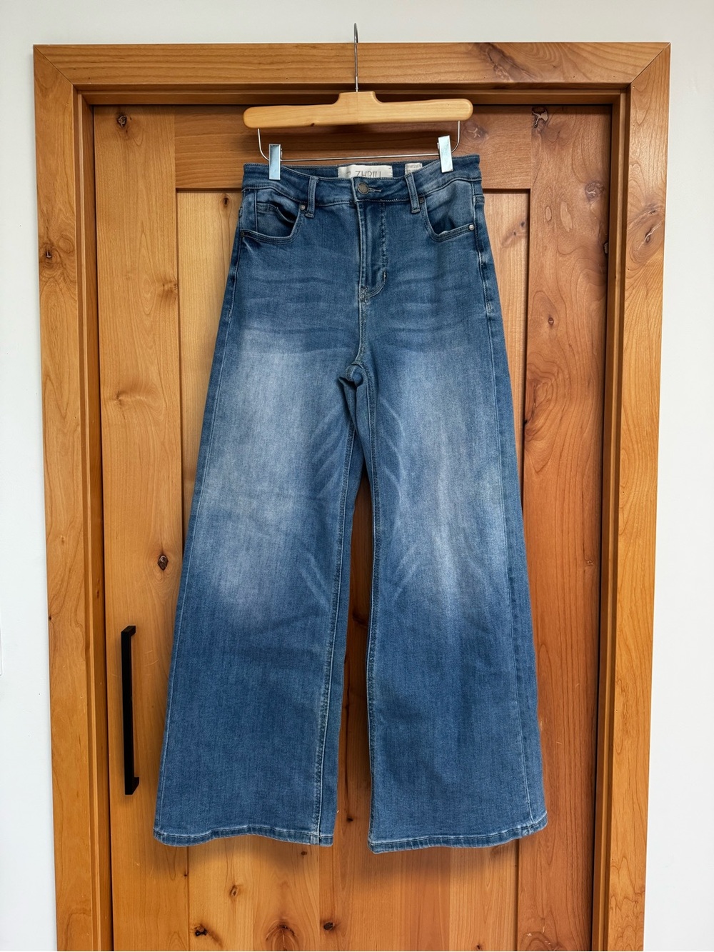 ZHRILL Long Wide Leg Blue Jeans